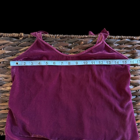 NWT Victorias Secret XS Burgundy Velvet Ruffle Cami Tank Top Romantic Sexy New - Picture 4 of 7